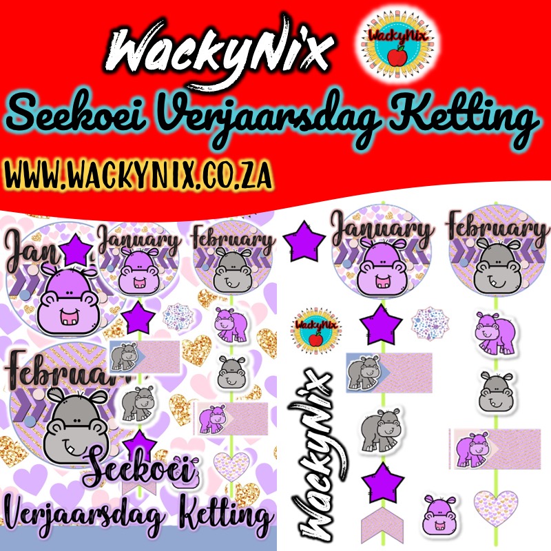WackyNix_educational resources_class_decor_birthday_chain_chart_verjaarsdag_kalender_calender_seekoei