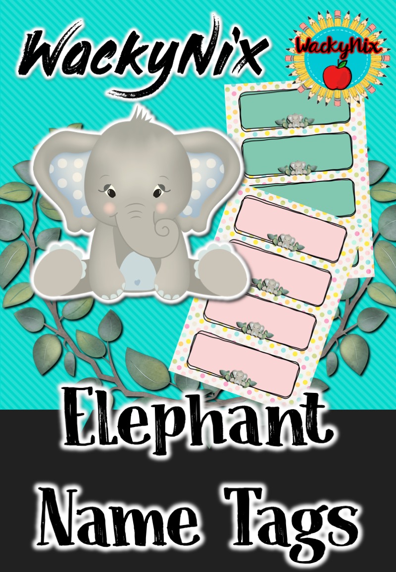 Elephant Name Tags NT1 Decor extras WackyNix